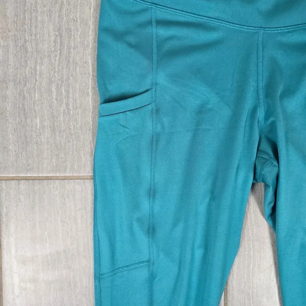 NWT Fabletics Pure Luxe Teal Blue Womens XL Leggings Pockets Fitness Athletic - Picture 10 of 11